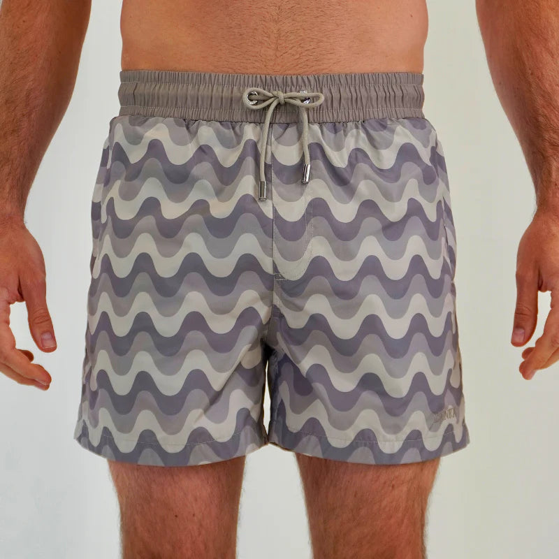 Lanka Grey Wave Swim Shorts - Grey